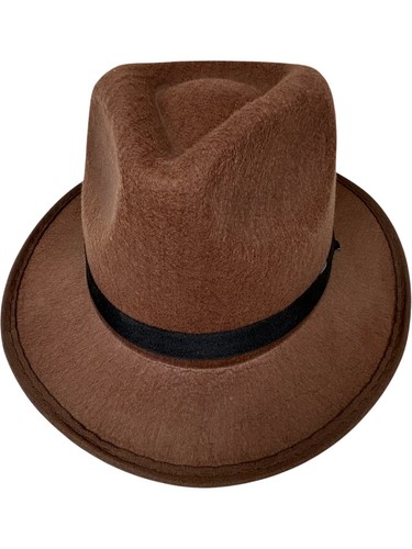 Fedora hat brown black - fedora, band