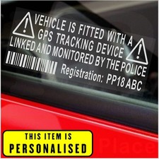 GPS Alarm Security Tracker Window Stickers-Police Monitored-Car,Van,Caravan,Moss