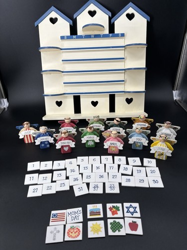 Vtg wooden perpetual calendar - vtg,