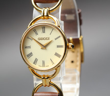 "N MINT" Vintage Gucci 6000.2.L 23mm Roman Gold Women's Quartz Watch From Japan