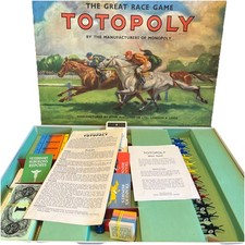 Vintage Totopoly Board Game Copyright 1949 John Waddington Ltd Complete & Clean