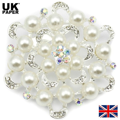 Large silver flower pins - large, back