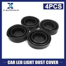 Universal 4Pcs Black Rubber Housing Seal Cap Dust Cover for Car LED Headlight