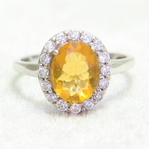 9ct white gold fire opal - white,