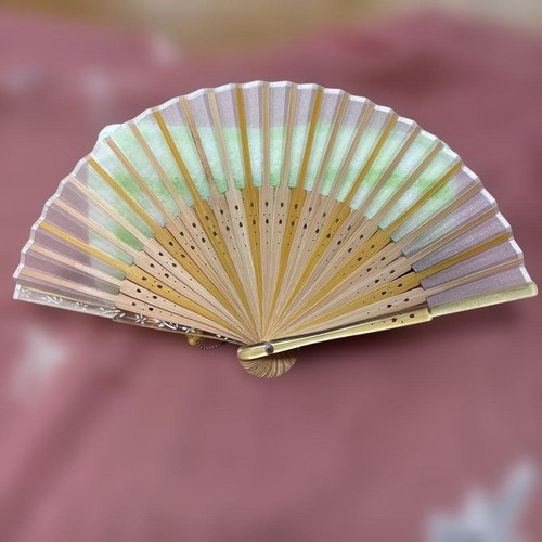 Wooden folding fan - folding, with