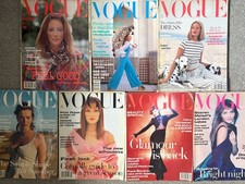 Vogue UK British magazine bundle lot x7 1993 - Linda Evangelista Anja Kneller