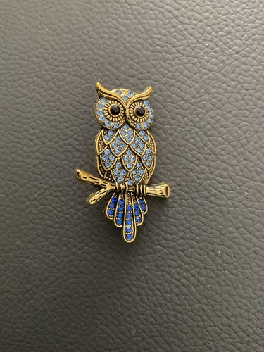 Gold blue coloured - gold/blue, owl