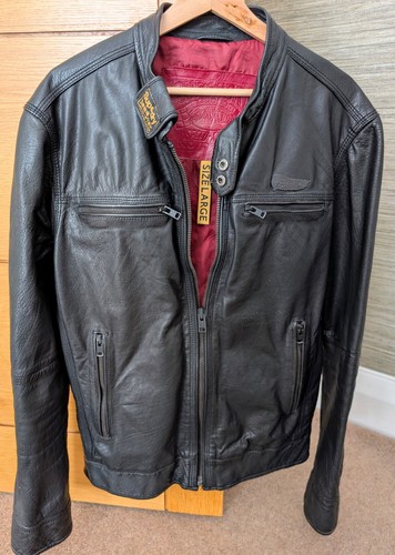 Superdry leather jacket mens - leather, l