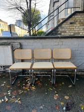Set of 3 vintage Bauhaus Marcel Breuer beige beech wood Cesca dining chairs