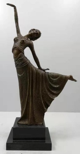 Art deco bronze lady - art,