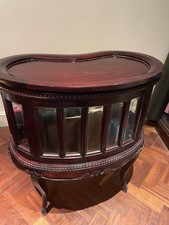 Solid Mahogany Victorian Kidney Shape Dumbwaiter Table Used In Great Condition
