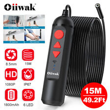 15m 8.5mm WiFi Endoscope Camera Borescope Sewer Plumbing Drain Pipe Inspection