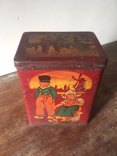 Vintage metal tin tea - metal,