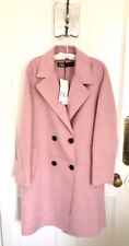 Zara Wool Blend Lapel Collared Masculine Coat Pink XS BNWT RRP £99.99 LAST ONE