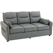 HOMCOM 3 Seater Sofa, Faux
