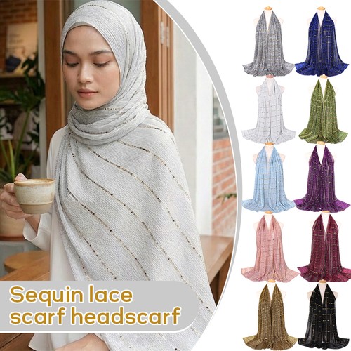 Women sequin scarf - scarf, lace