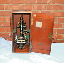 A large brass theodolite by Casartelli, Manchester.