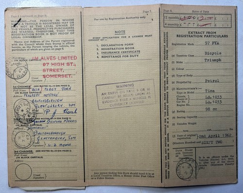 Original log book for - original,