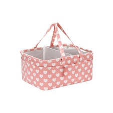 Portable Baby Nappy Caddy - Stylish Nursery Organizer & Travel Tote (Pink)