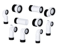 Viva Toilet  WC Pan Connector 4" (110mm) Offset,Flexible,Bend,Straight,Swan Neck