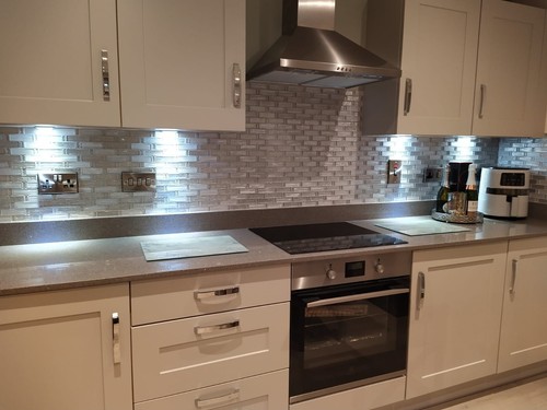 White silver foil glass - white,