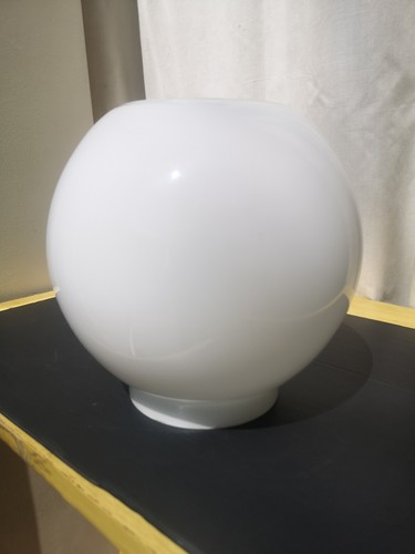 Vintage white globe glass - white,