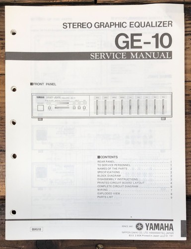Yamaha graphic equalizer - yamaha, ge-10