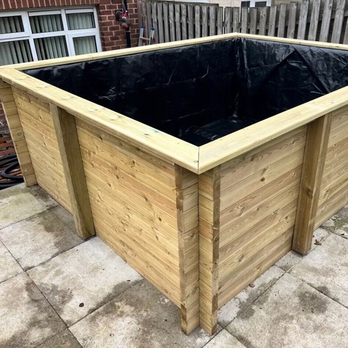 Raised timber garden pond kit - raised,