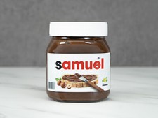 Personalised Nutella Chocolate Spread Label Vinyl Sticker fits nutella jar UVS