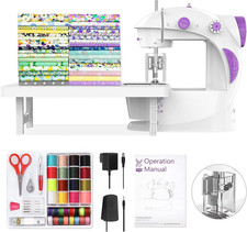Compact Electric Mini Sewing Machine + Extension Table & 42-Piece Accessory Kit