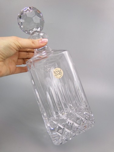 Cut crystal glass decanter - glass,