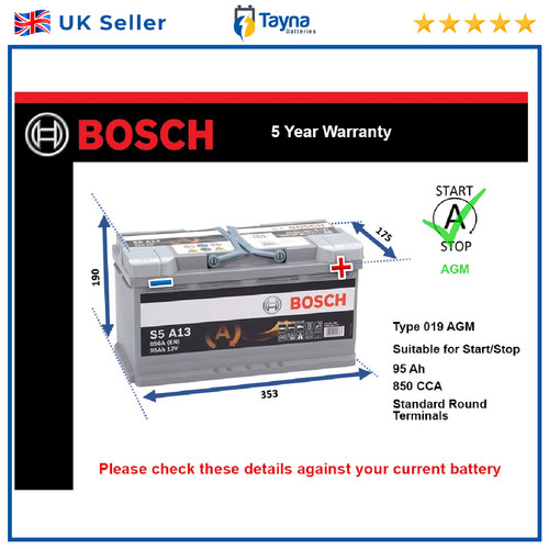 Agm car battery fits bmw - fits, 330e