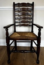 Antique Dark Wooden Chair With