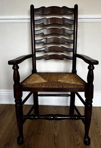 Antique dark wooden chair - wooden,