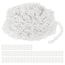 Plastic Chain Links, 200 Foot Safety Chains, White Plastic Chains for Barriers