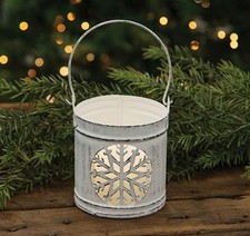 Shabby Chic Metal Snowflake Votive Lantern