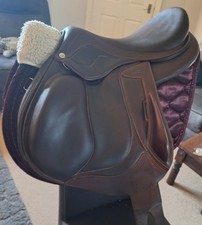 Devoucoux Chiberta Lab Jump Saddle 17.5 Inch Brown Medium Wide