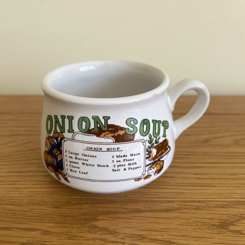 Vintage onion recipe - recipe, mug