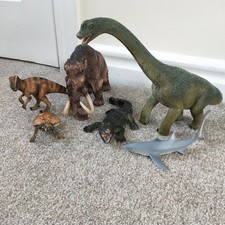 Schleich Animal Bundle Mammoth Turtle Shark Brochiosaurus Allosaurus Crocodile