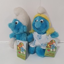 1983 Smurfette & Smurf Plush