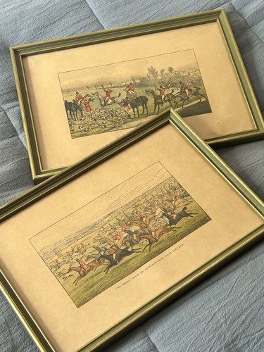Victorian fox hunting prints - fox,