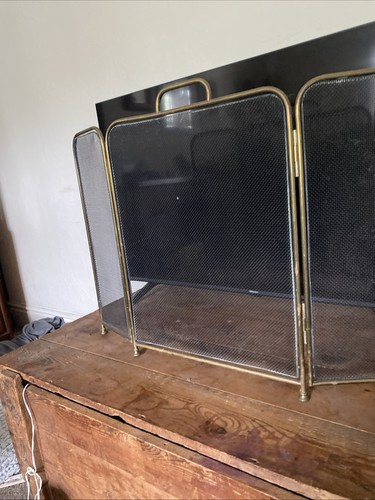 Vintage brass fire - brass, guard