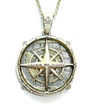 Sterling Silver “The Traveller of 200 Collection” Compass Pendant Necklace 18.9g