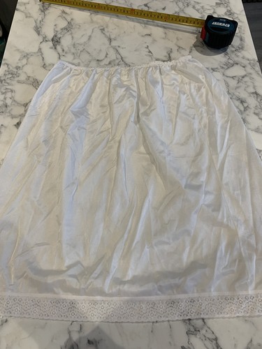 Women white nylon half slip - women's,