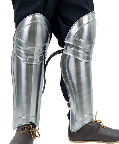 Medieval armor greaves steel - armor,
