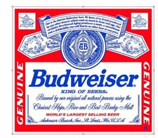 3 x BUDWEISER Beer lager workshop pub bar logo Fridge Freezer Sticker or wall