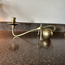 Vintage antique brass cantilever piano candlestick cannonball counter + paw feet