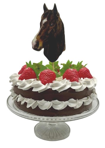 Brown horse cake topper - topper,