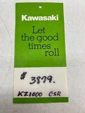 1982 Kawasaki KZ1000 CSR Vintage Bike Store Dealer Display Tag Double-sided