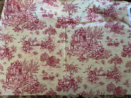 Red french toile scenic - toile,